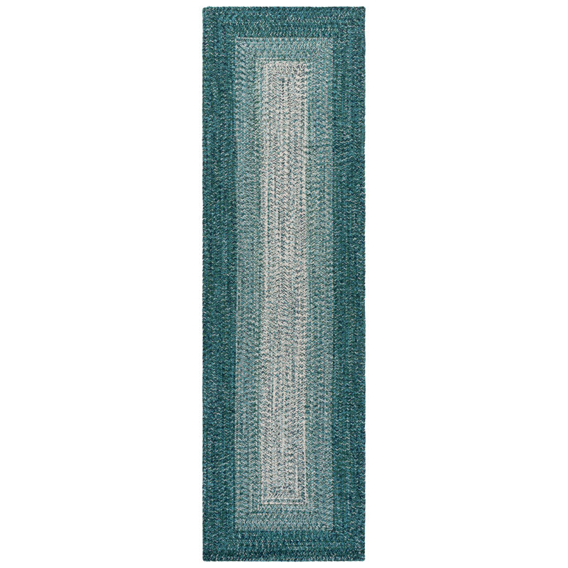 Tapis d'extérieur tressé tissé à la main sans motif, Tapis de couloir 2 pi 3 po x 8 pi