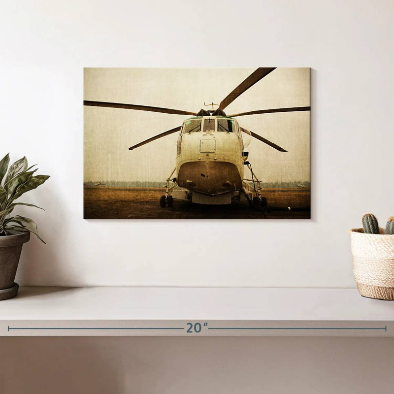 Grunge Sikorsky Helicopter, 8" H x 12" W