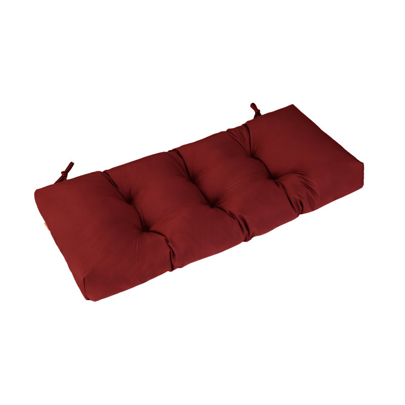 Bench Cushion for Outdoor , Waterproof  Tufted Outdoor Bench Cushion,  Patio Bench Pad for Outdoor/Indoor Chair, 42x16x4in,Red