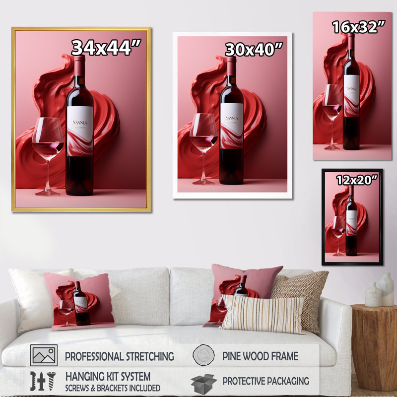 Sangrias Spirit I, reproduction d'art sur toile, H 20 po x l 12 po x P 1 po, Cadre simple noir