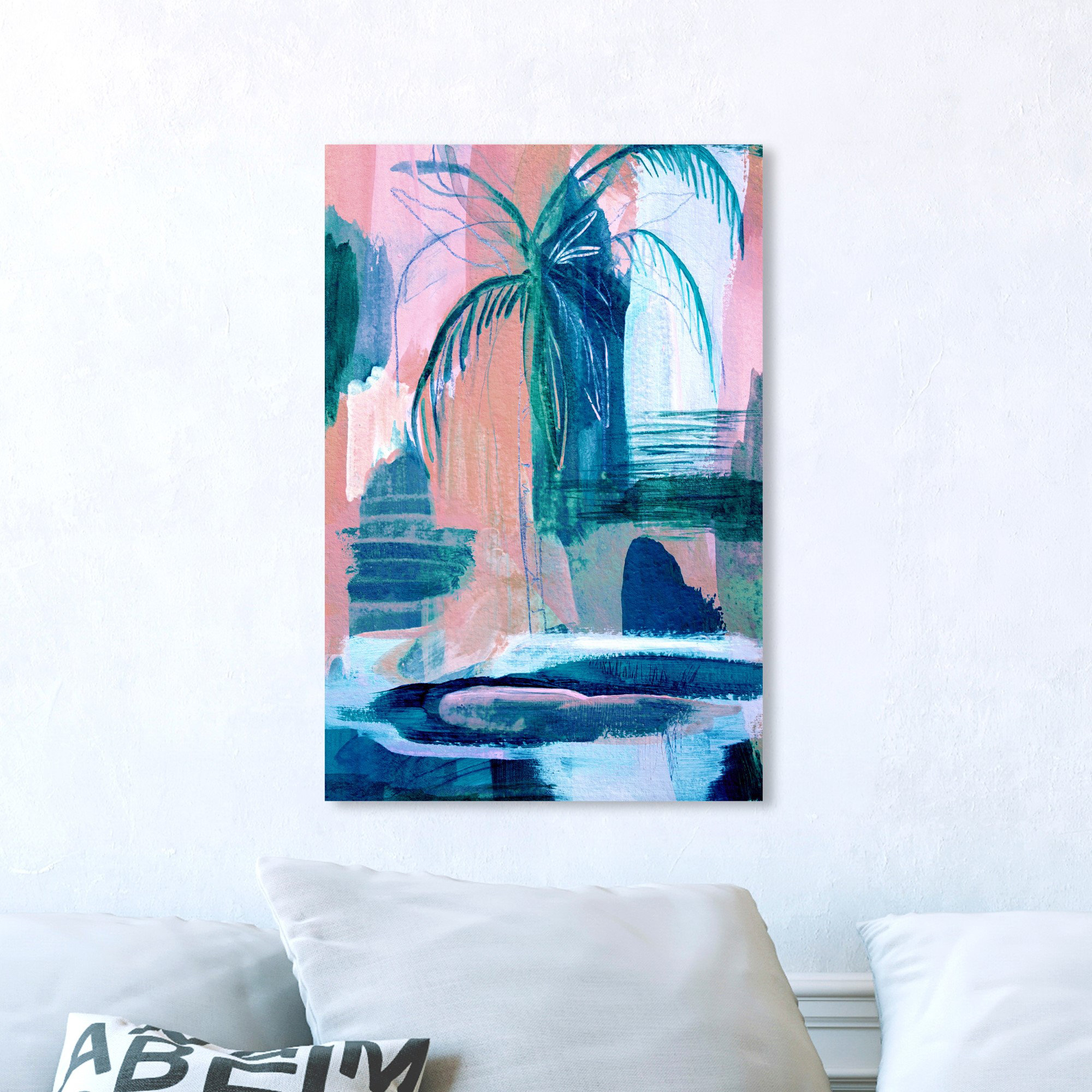 Bay Isle Home™ 'Tropical Palm Tree' - Wrapped Canvas Painting Print ...