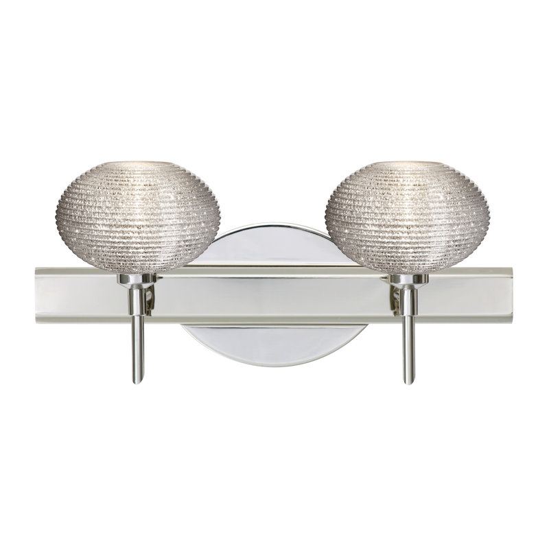 Éclairage pour meuble-lavabo 2 lumières Lasso, Nickel satiné, Paillettes, Incandescent