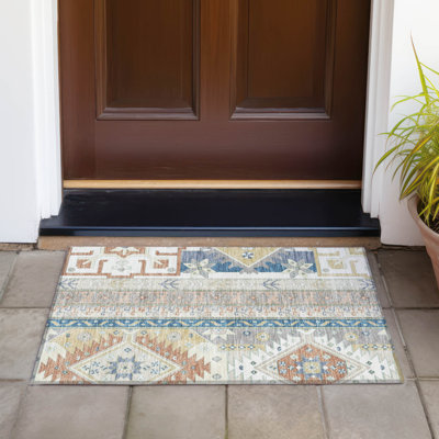 Machine Washable Indoor/Outdoor Chantille ACN1015 Ivory Rug