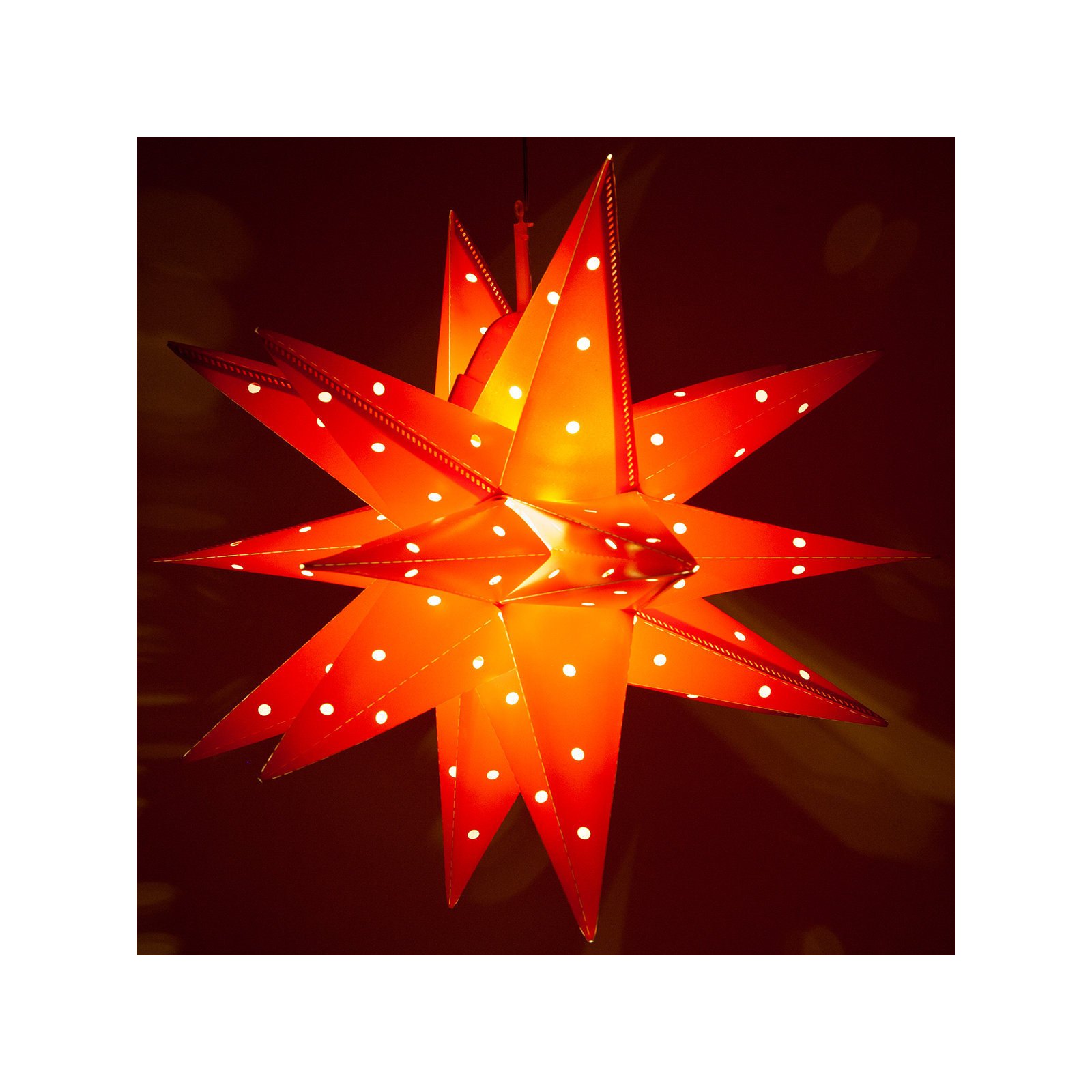 LED Lantern, 17" H x 17" W x 17" D, Red