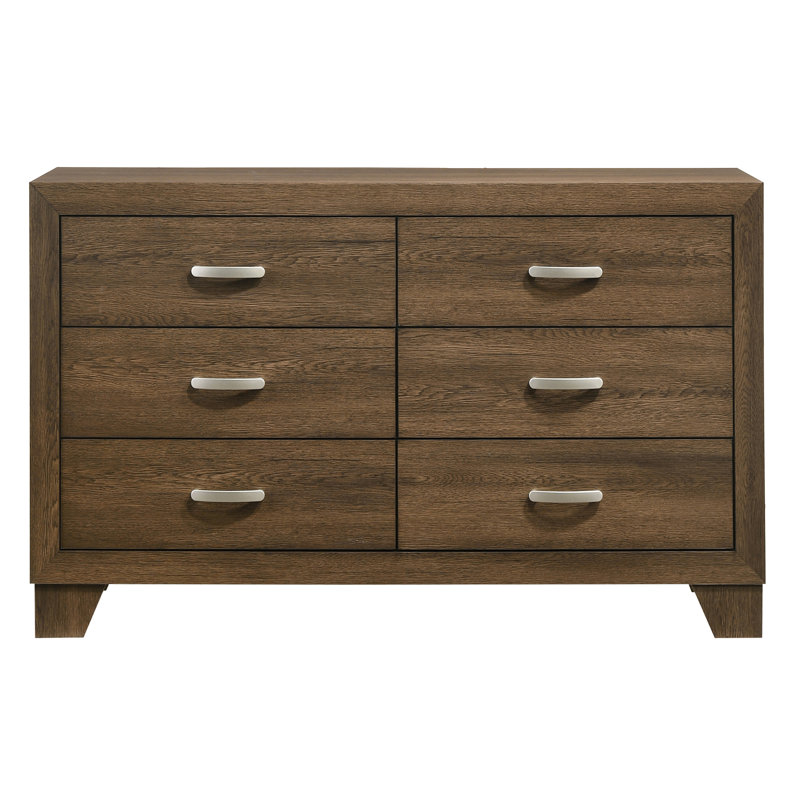 Commode double 6 tiroirs Lillie, Chêne