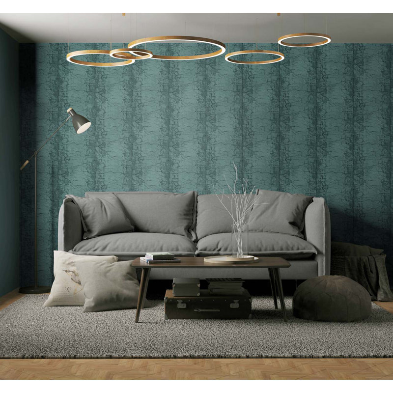 Papier peint abstrait Altjira, Vert paon