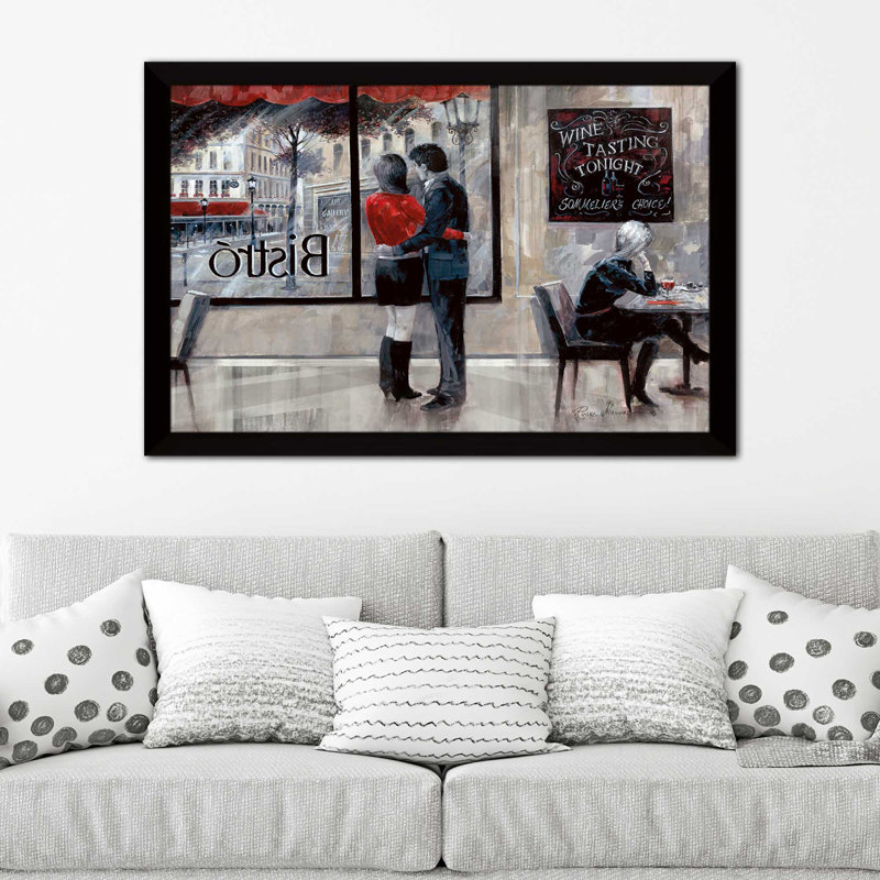 «Bistro Romance» par Ruane Manning - reproduction de cadre photo, H 35,5 po x l 51,5 po x P 0,75 po