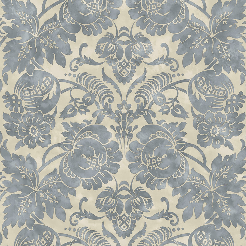 Martha Stewart Florentine Tarn  Wallpaper, Blue