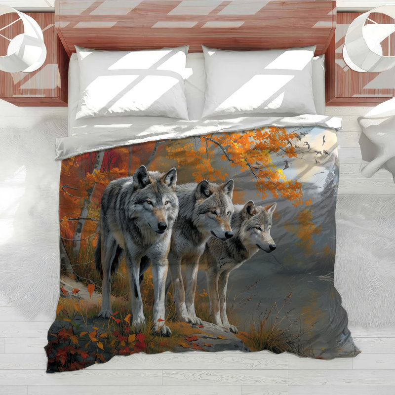 Wolves Wildlife Cotton Blend Comforter, Twin Extra Long Comforter
