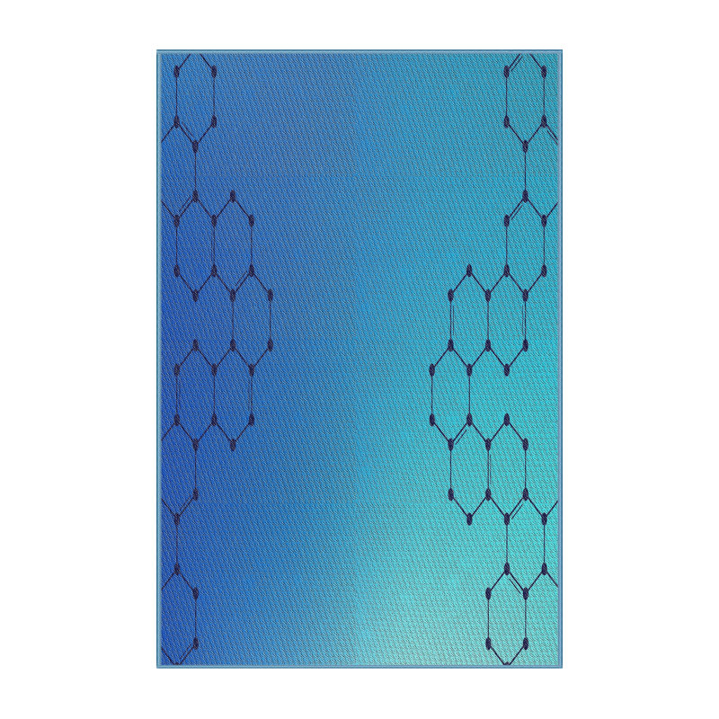 Tapis de zone bleue à motifs, Rectangle 6 pi x 9 pi