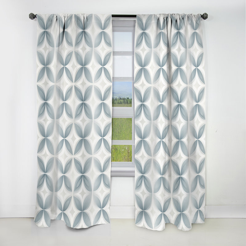 Soft Monochrome - Damask Curtain - Blackout Damask Curtain - 1 Panels, 52" W x 95" L