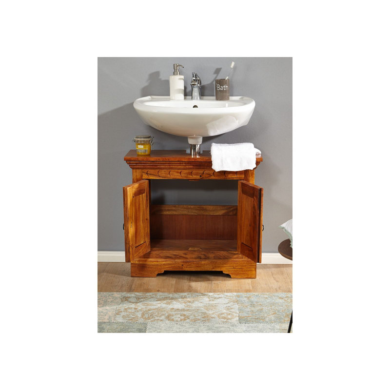 Oxford 66cm Single Bathroom Vanity Base Only, Honey