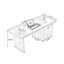Bureau rectangulaire blanc et noyer clair-38879562-38879561