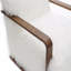 Chaise d'appoint de style contemporain 1 pièce en fausse fourrure douce d'inspiration rétro avec accoudoirs courbés en bois siège et dossier serrés au fini blanc-1632672576