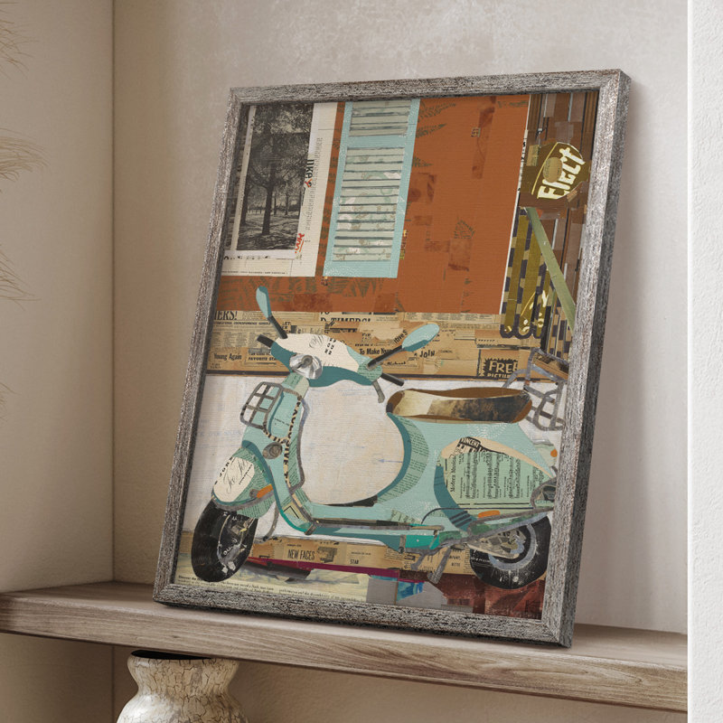 That Vespa Framed Print - Solid Wood, 11" H x 9" W