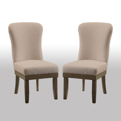 Chaise parsons rembourrée en lin beige