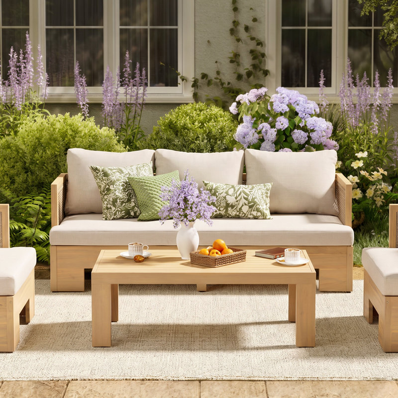 Canapé d'extérieur 3 places en bois d'acacia Boho de Paxton