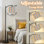 Arc Floor Lamp with Adjustable Lampshade Rainbow Stripes Vertical stripes pastel colours Standing Lamp 3 Colour Temperatures Dimmable Tall Pole Lamp with Foot Switch for Bedroom