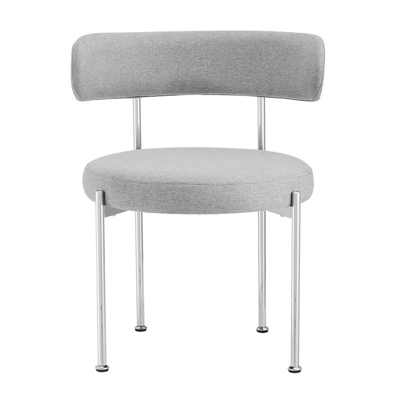 Modway Albie Fabric Dining Chairs, Silver, Gray