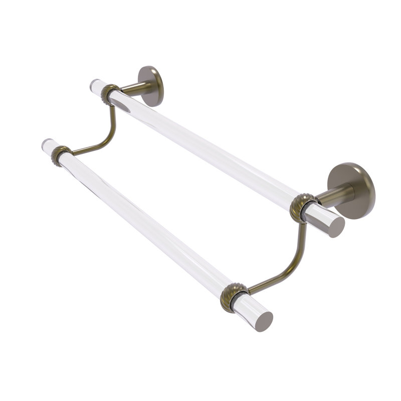 2 - Bar Wall Towel Bar, Antique Brass, 7.6" H x 28" W x 5.5" D