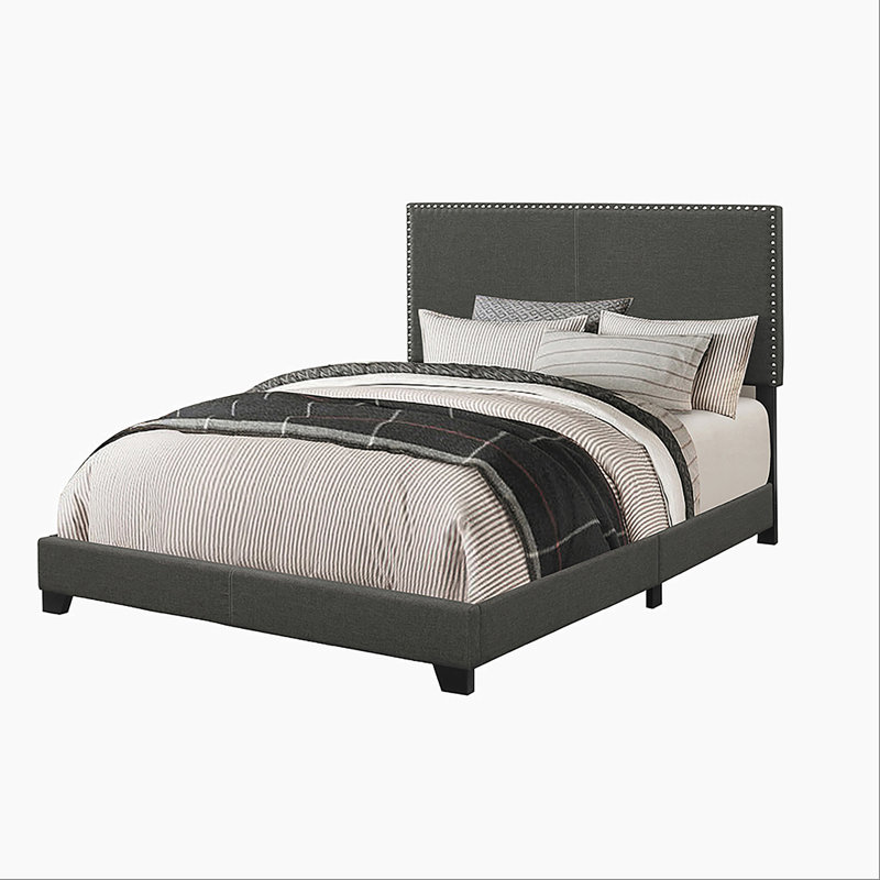 Très grand lit tapissier Guyancourt, Roi, Light Gray