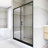60.In W X 72.In H Sliding Door Framed Shower Door In Matted Black Finish