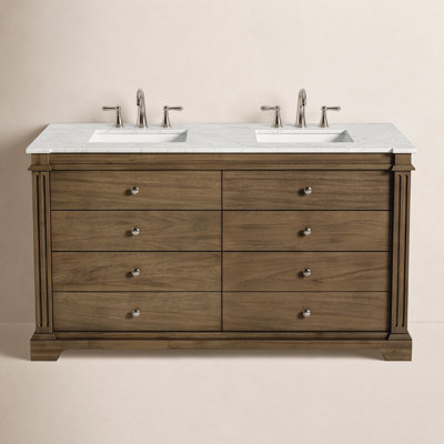 Garza 60" Carrara Marble Double Bathroom Vanity