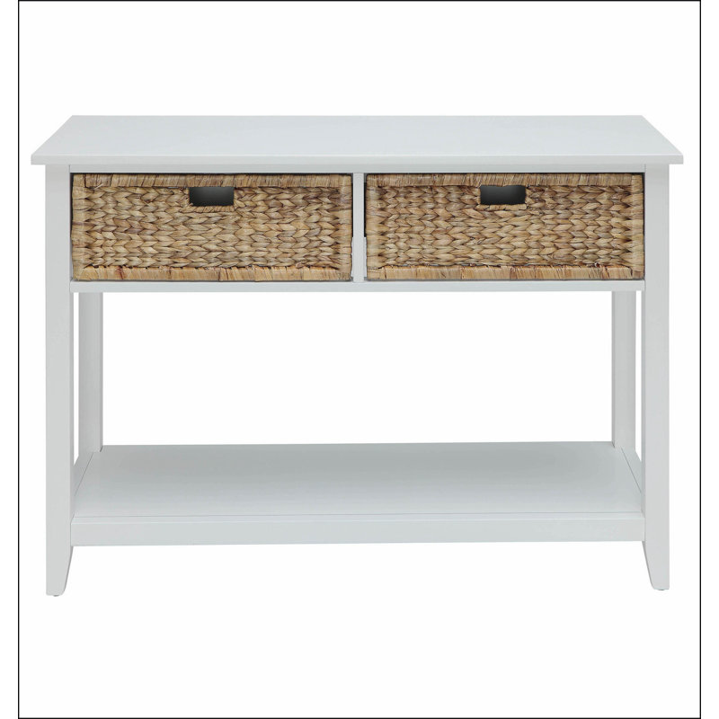 Console avec tablette inférieure, Blanc