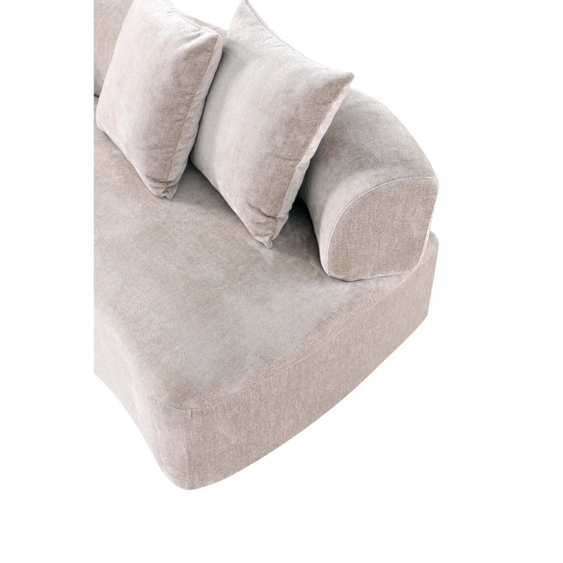 Canapé moderne en chenille beige 90,6 "Modern Verandah, Beige