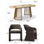 Ensemble de table de salle à manger pour 6 personnes avec table ovale extensible et 6 chaises rembourrées imperméables-1769761338