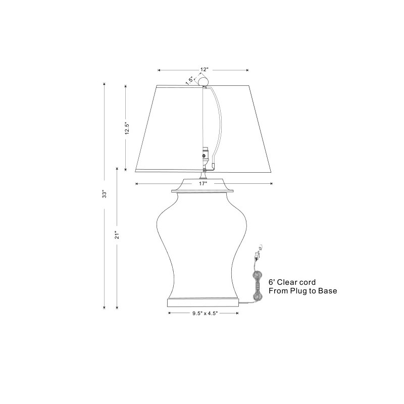 Canton Porcelain Table Lamp, Celadon
