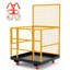 Cage de sécurité pour chariot élévateur 43 po x 45 po - Plateforme de travail à panier pour homme 1800 lb, panier de levage pliable pour 2 personnes avec harnais et verrou de sécurité, cage de sécurité pour chariot élévateur robuste, jaune