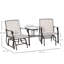 Tressler Double Glider Companion Rocking Chairs Loveseat Garden Table Beige