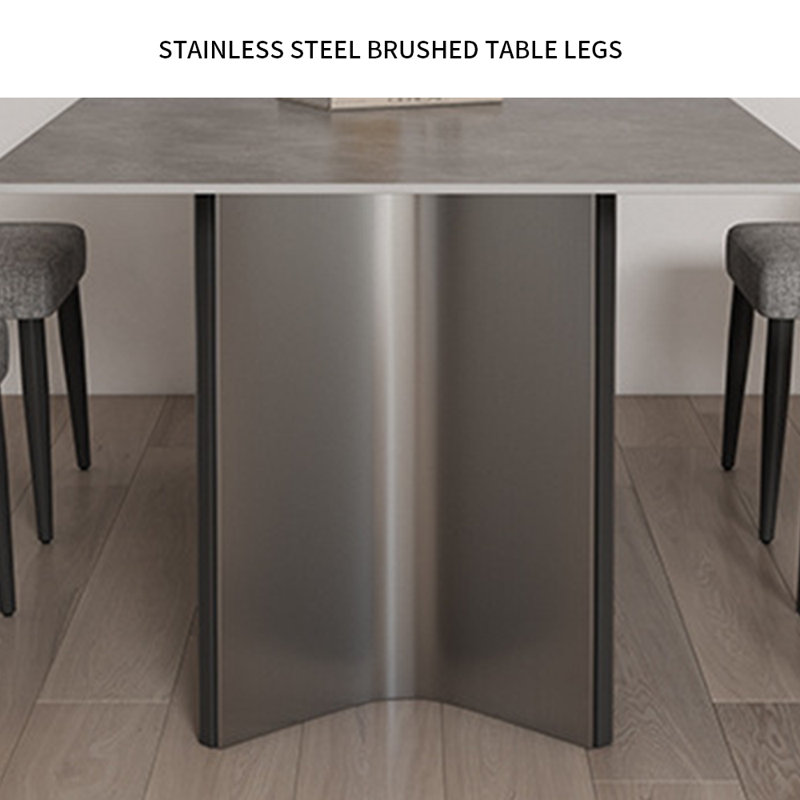 Dreven Metal Base Dining Table, 29.5"H x 78.7"L x 35.4"W