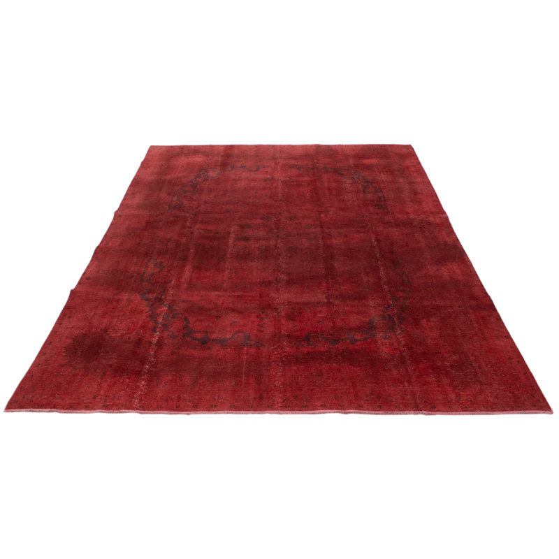 Tapis unique en laine de couleur rouge 9 pi 6 po x 12 pi 6 po Wanisha