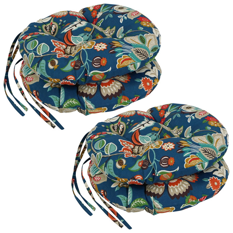 Outdoor 3.5'' Dining Chair Seat Cushion, Telfair Peacock