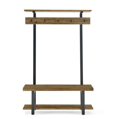 Hall Tree 121.92cm Wide with Bench and Shoe Storage