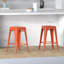 Ensemble de 2 tabourets de bar empilables en métal, tabourets de bar à hauteur de comptoir, tabourets de patio industriels de 24 pouces et tabourets sans dossier-806617895