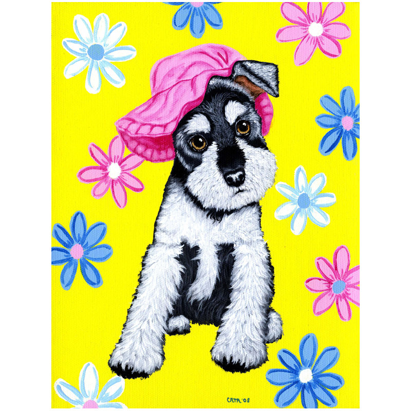 Drapeau de jardin à 2 côtés spring cutie schnauzer, H 28 po x l 40 po