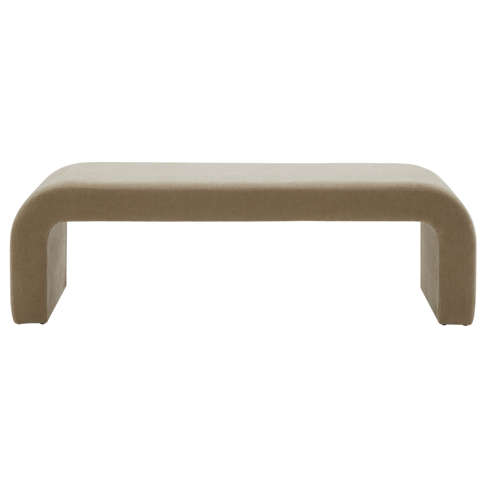 Daine 62" Upholstered Bench, Light Brown Velvet