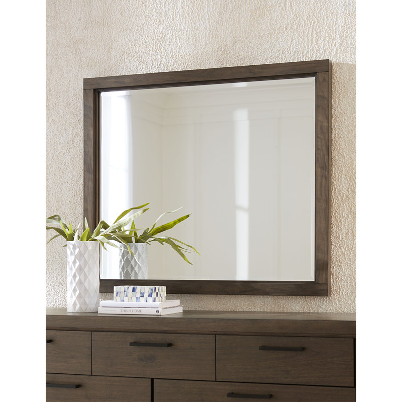 Dazhane Solid Wood Rectangle Dresser Mirror