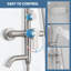 Douche d'extérieur à trois fonctions murale en acier inoxydable 304 avec douchette pour lavage des pieds et douche à main-117496558