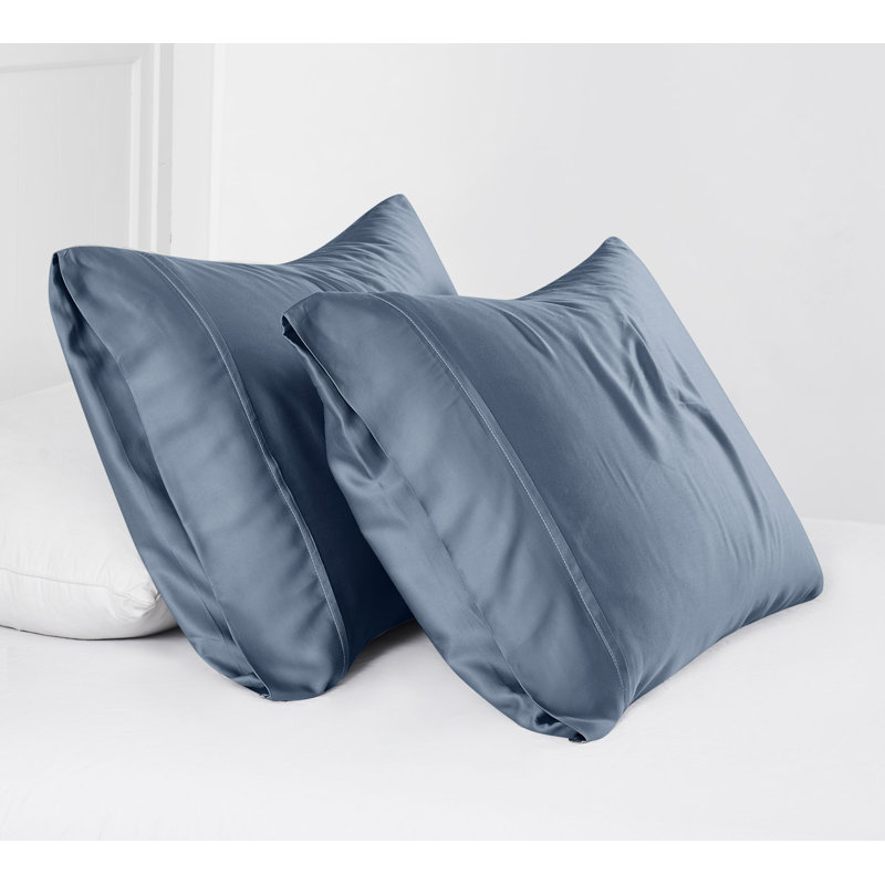 Taie d'oreiller 100% en rayonne 300 TC Southshore Fine Linens, Très grand, Bleu acier
