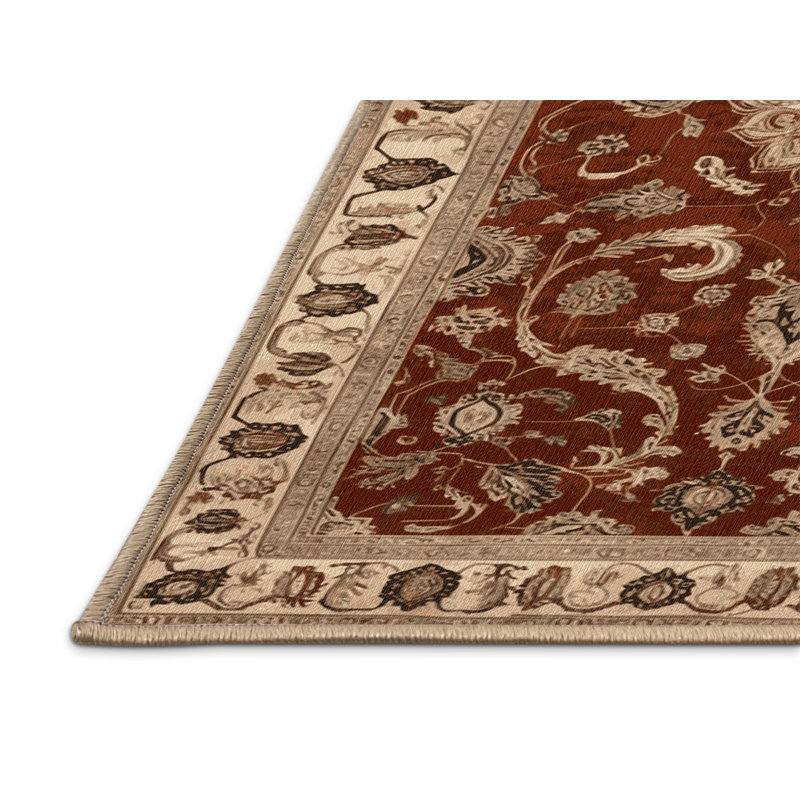 Tapis brun lavable à la machine, Rond 6 pi