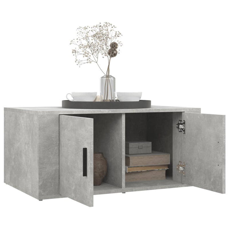 Nyzair Solid Coffee Table with Storage, Concrete Grey