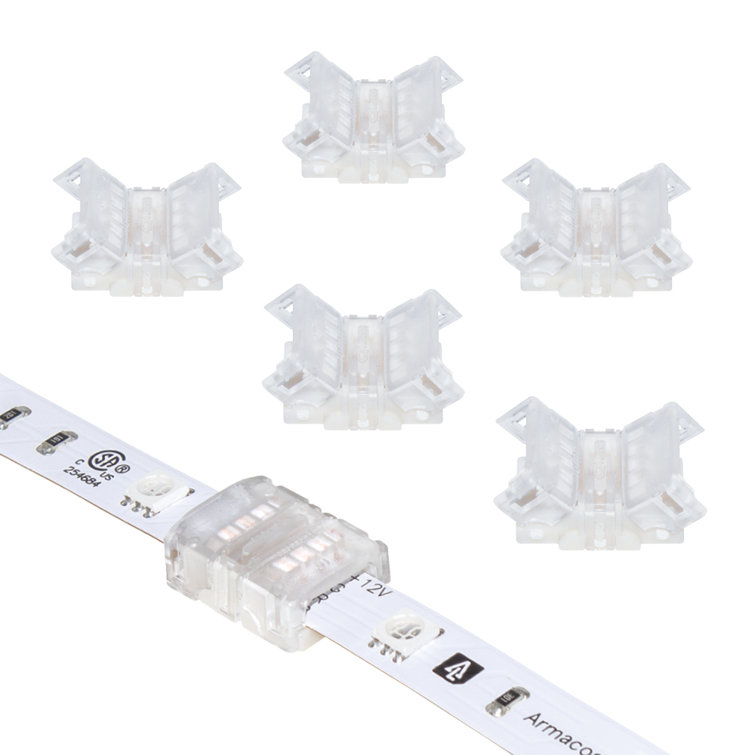WireGrip 4 Pin RGB LED Strip Light Tape to Tape Splice Connectors, 6 Pack