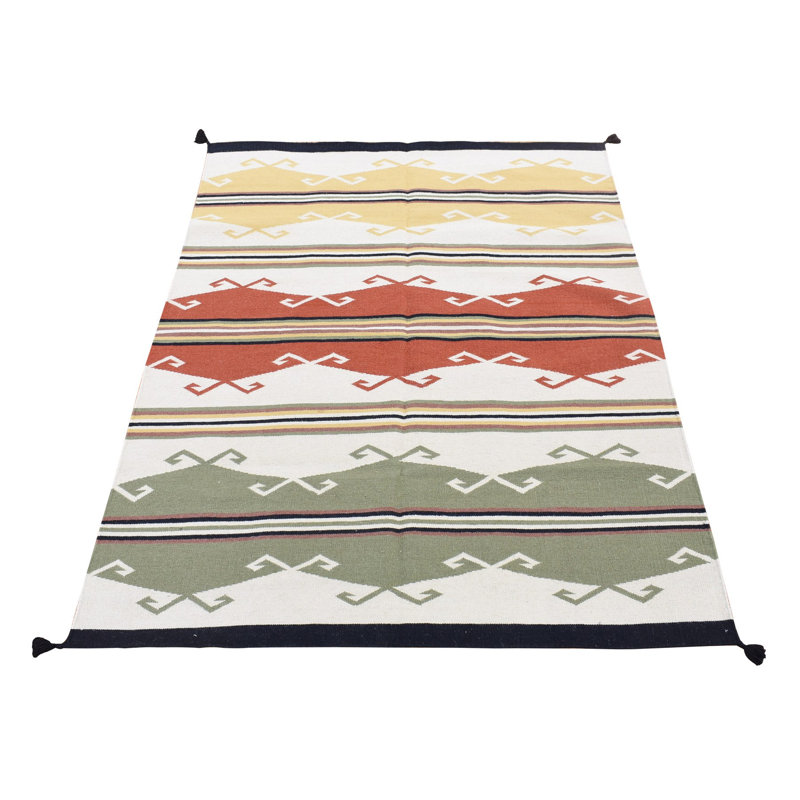 Tapis en laine tissé à plat à la main 5 pi 2 po x 7 pi 2F64E8F331794D7A948AB1131F9995DB
