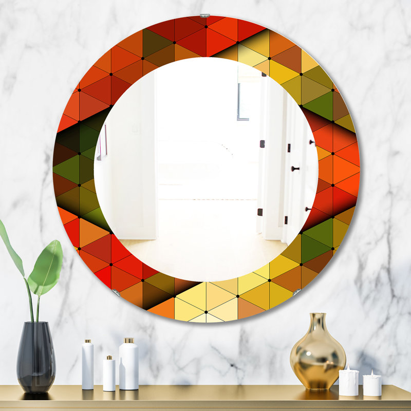 Triangular Colourfields 21 Wall Mirror, 31.5" H x 31.5" W