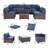 7-Piece Outdoor Rattan Sofa Set, PE Wicker Sectional Patio Conversation Set-2031016341