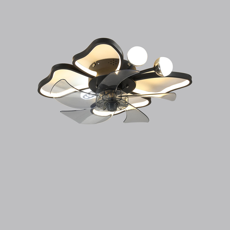Ventilateur de plafond 19,7 pouces avec lumières avec télécommande de style papillon moderne, ventilateur de chambre à coucher, de salon, de minuterie, silencieux, préféré des enfants